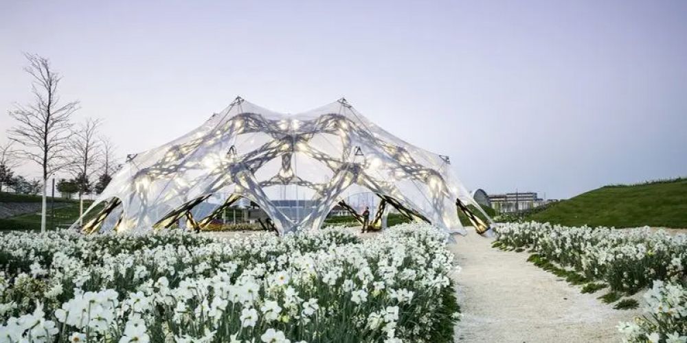 ETFE膜结构-玻纤与碳纤共筑BUGA纤维展亭